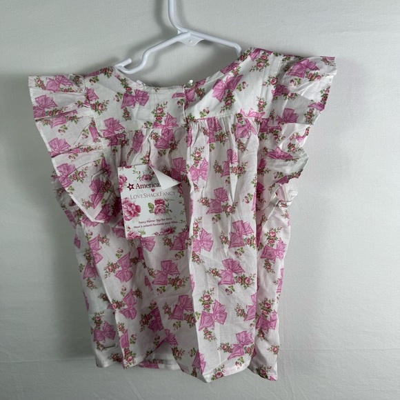 NWT American Girl Pink Floral Top Girls Size 7 - Picture 2 of 6